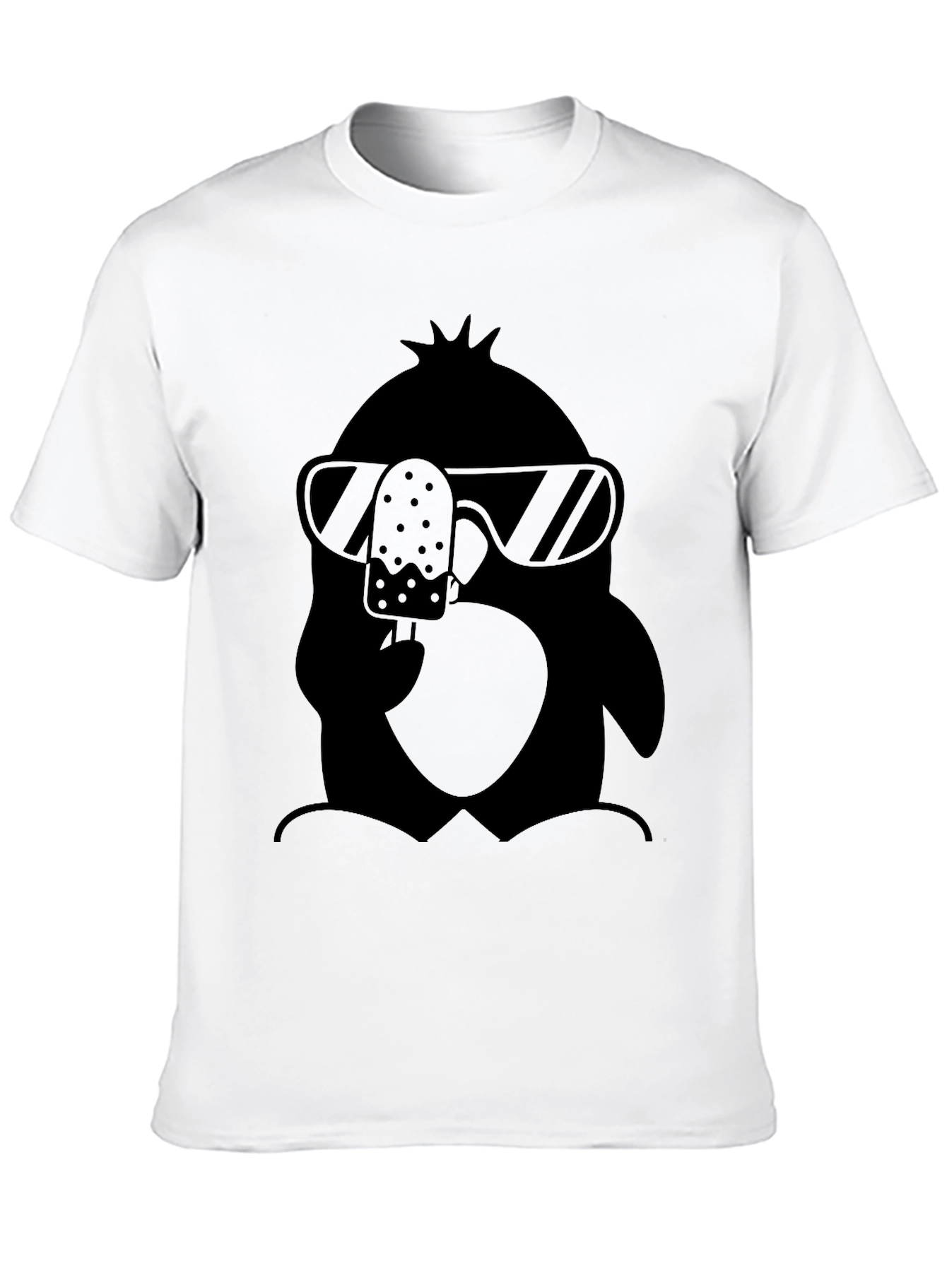 Cool Penguin Graphic Tee - Black Cotton T-Shirt