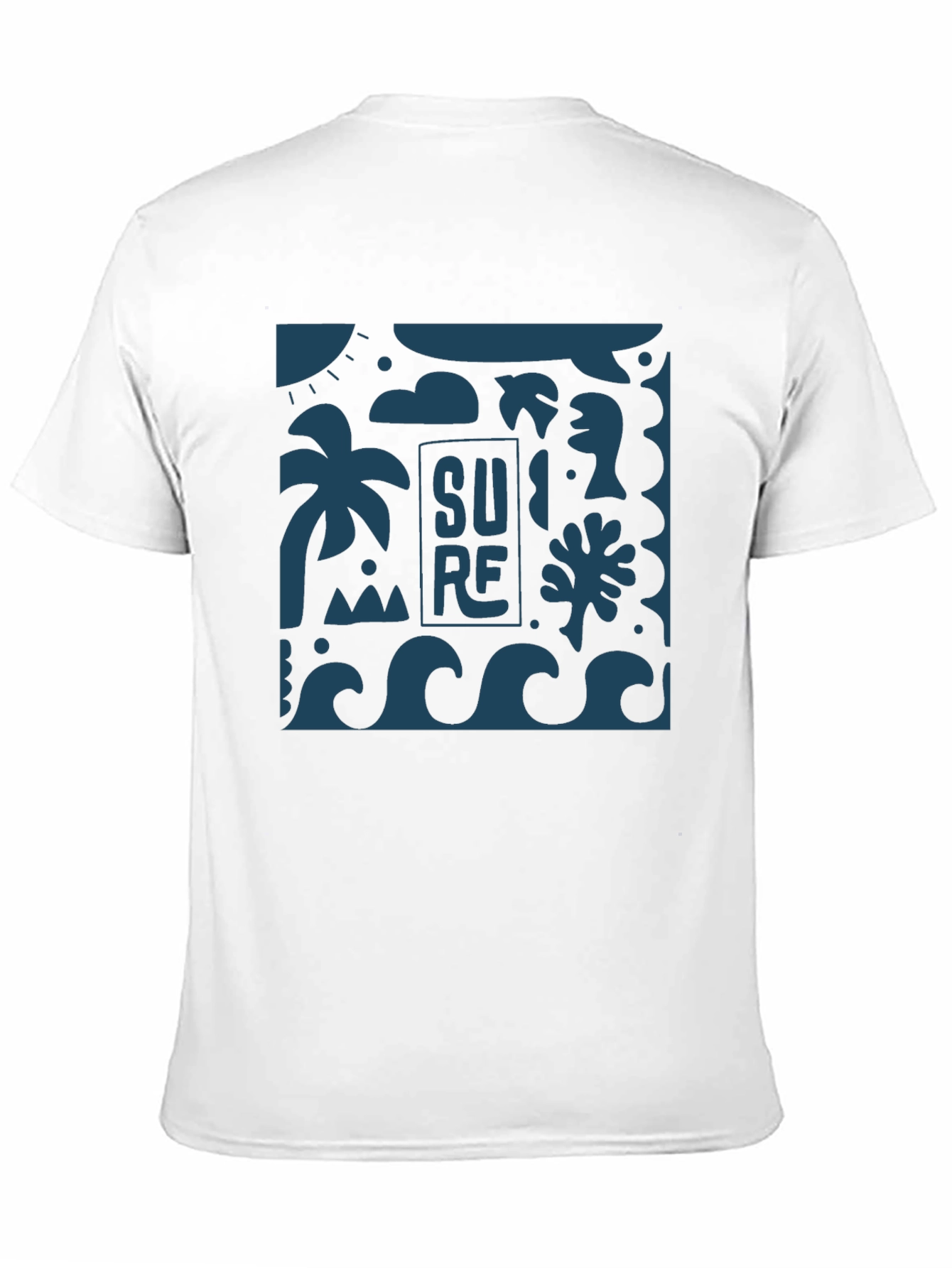 Black T-Shirt with Surf Design
