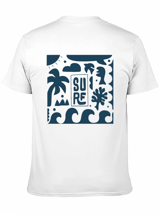 Black T-Shirt with Surf Design