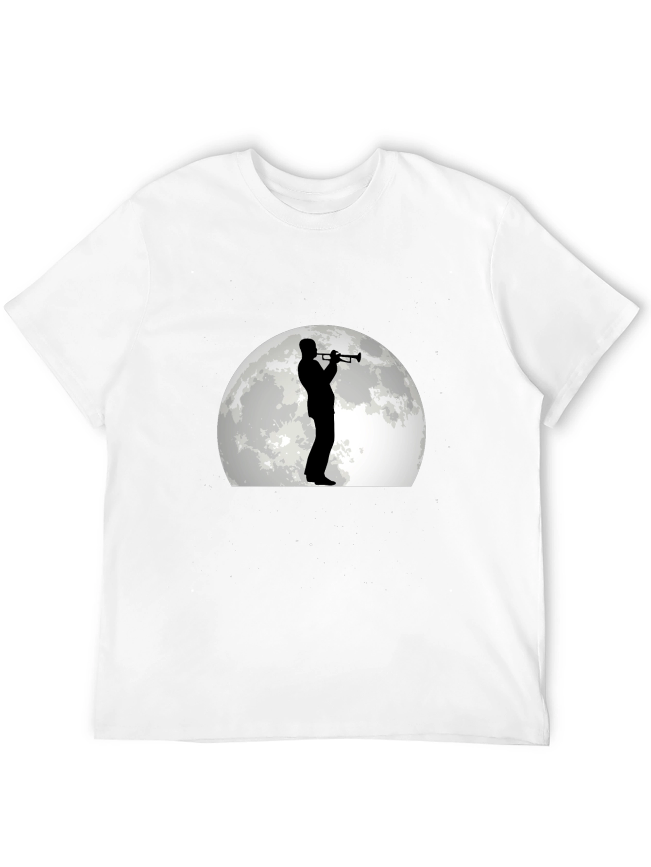 Moonlight Musician Graphic Tee - Black Cotton T-Shirt