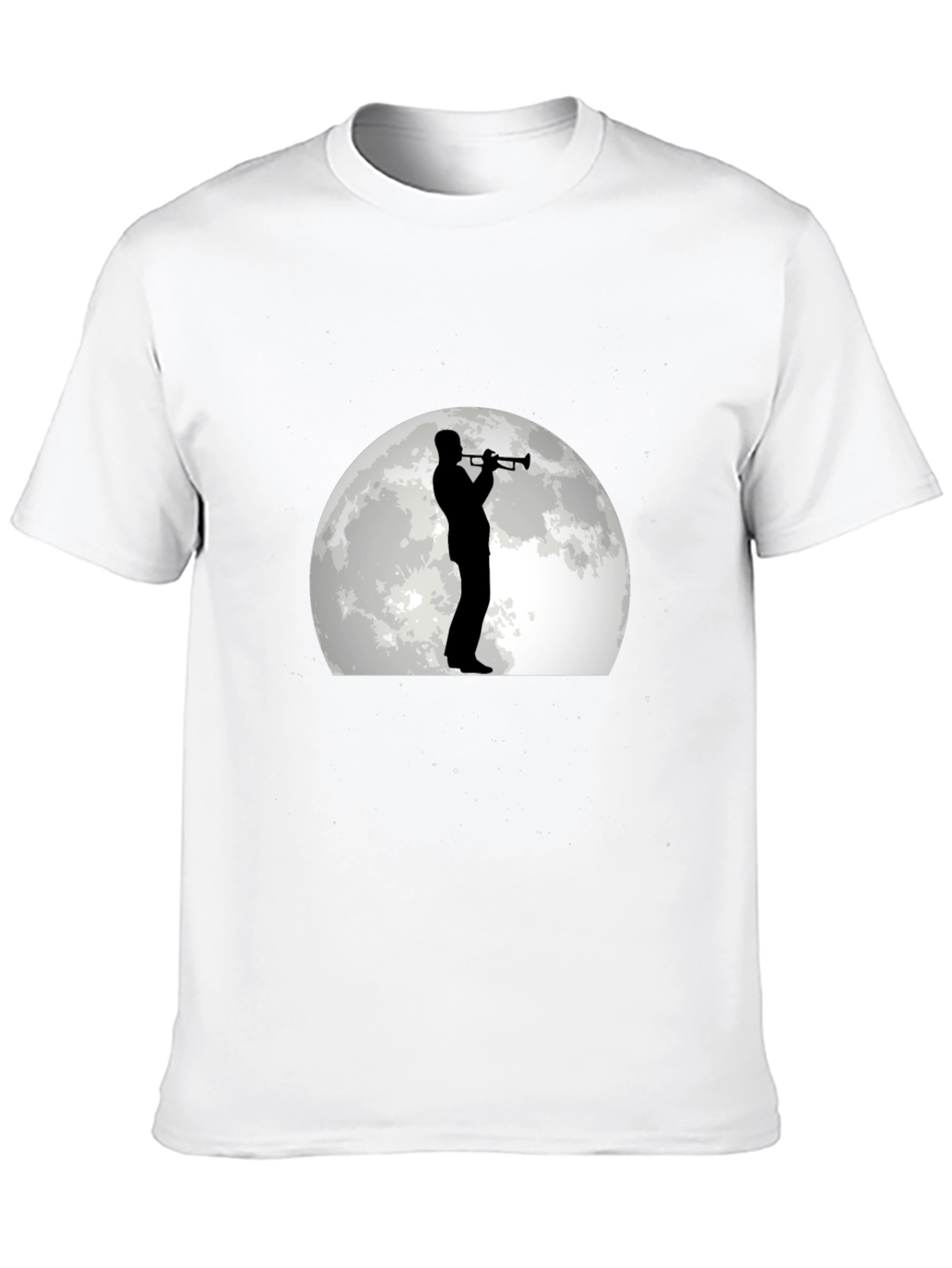 Moonlight Musician Graphic Tee - Black Cotton T-Shirt