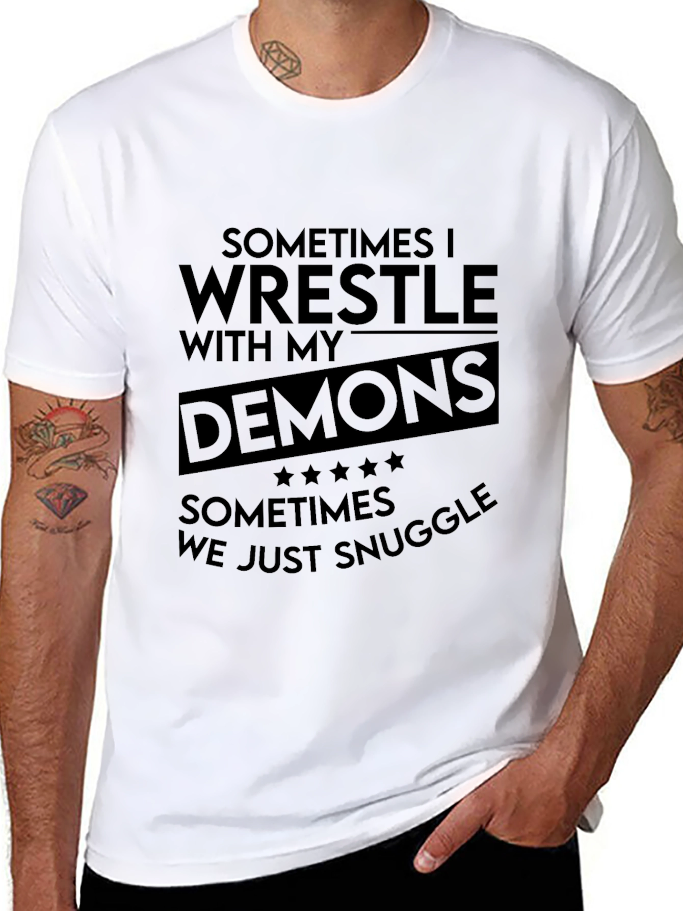 Wrestle Demons Graphic Tee - Black