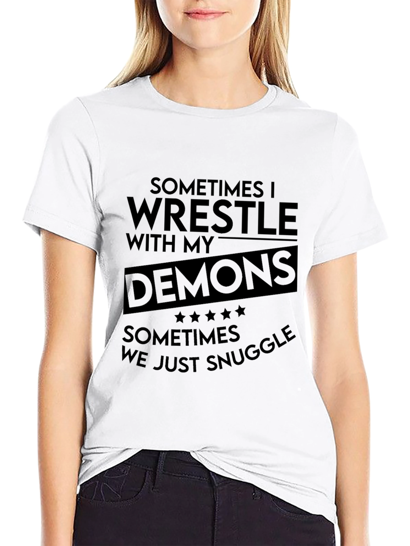 Wrestle Demons Graphic Tee - Black