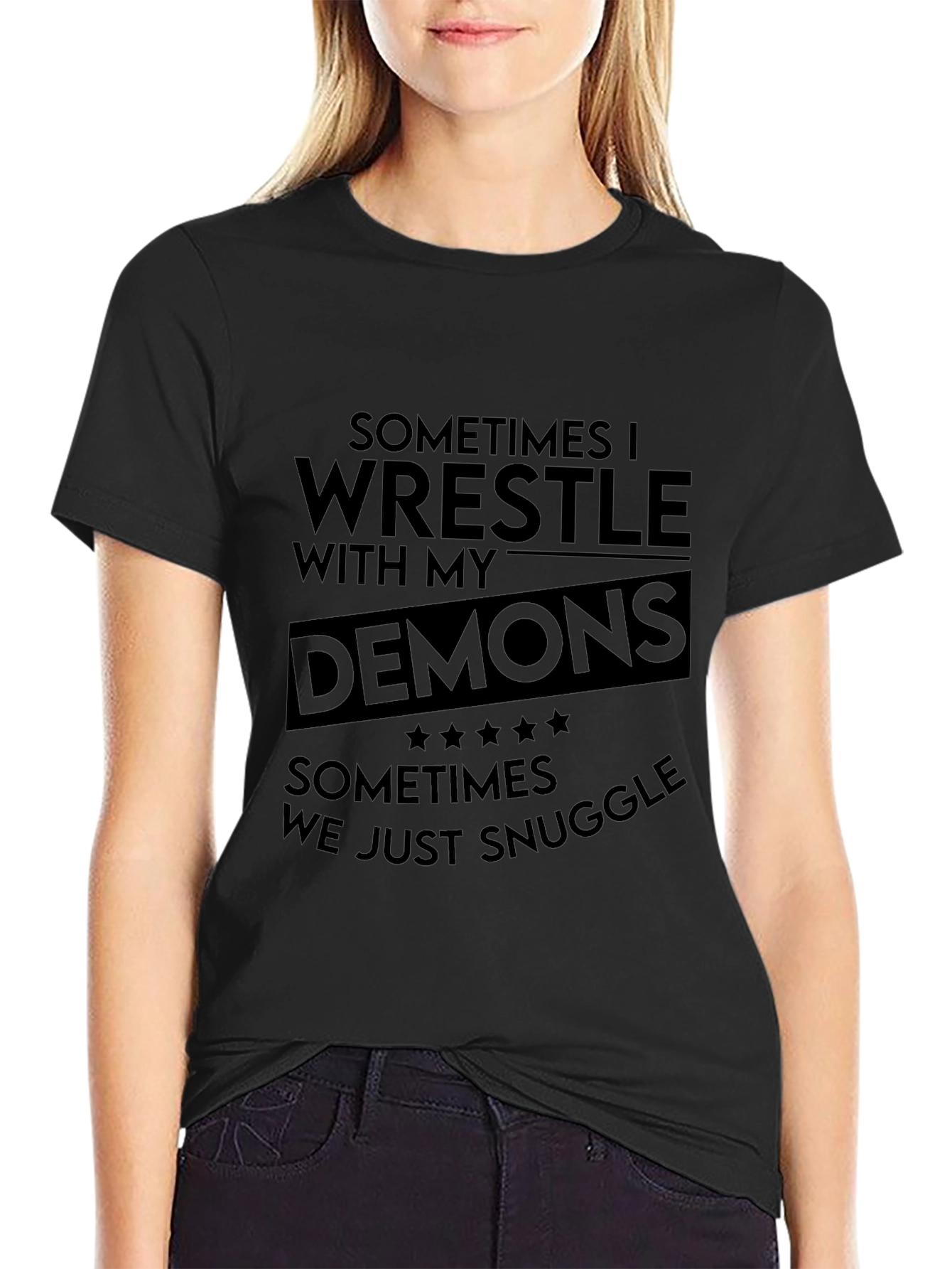 Wrestle Demons Graphic Tee - Black