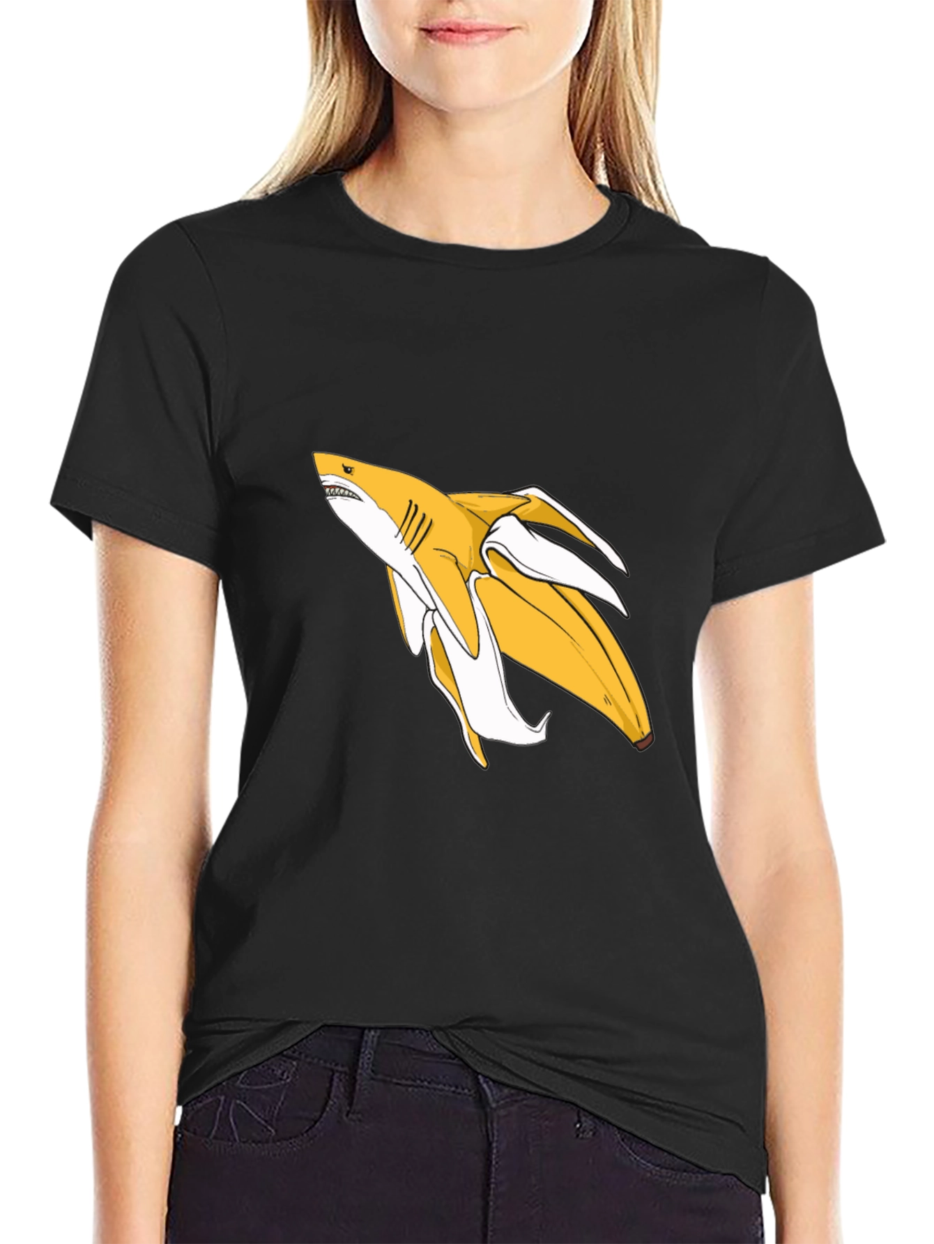 Banana Shark Graphic Tee - Black