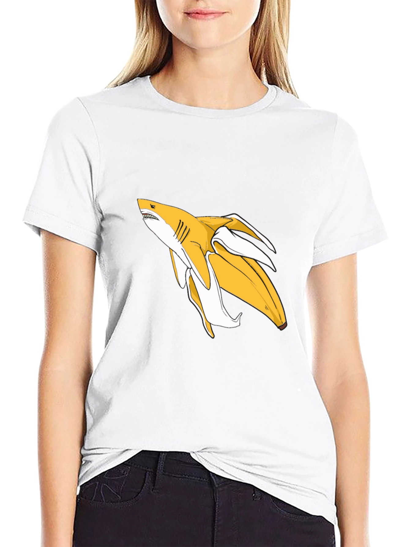 Banana Shark Graphic Tee - Black