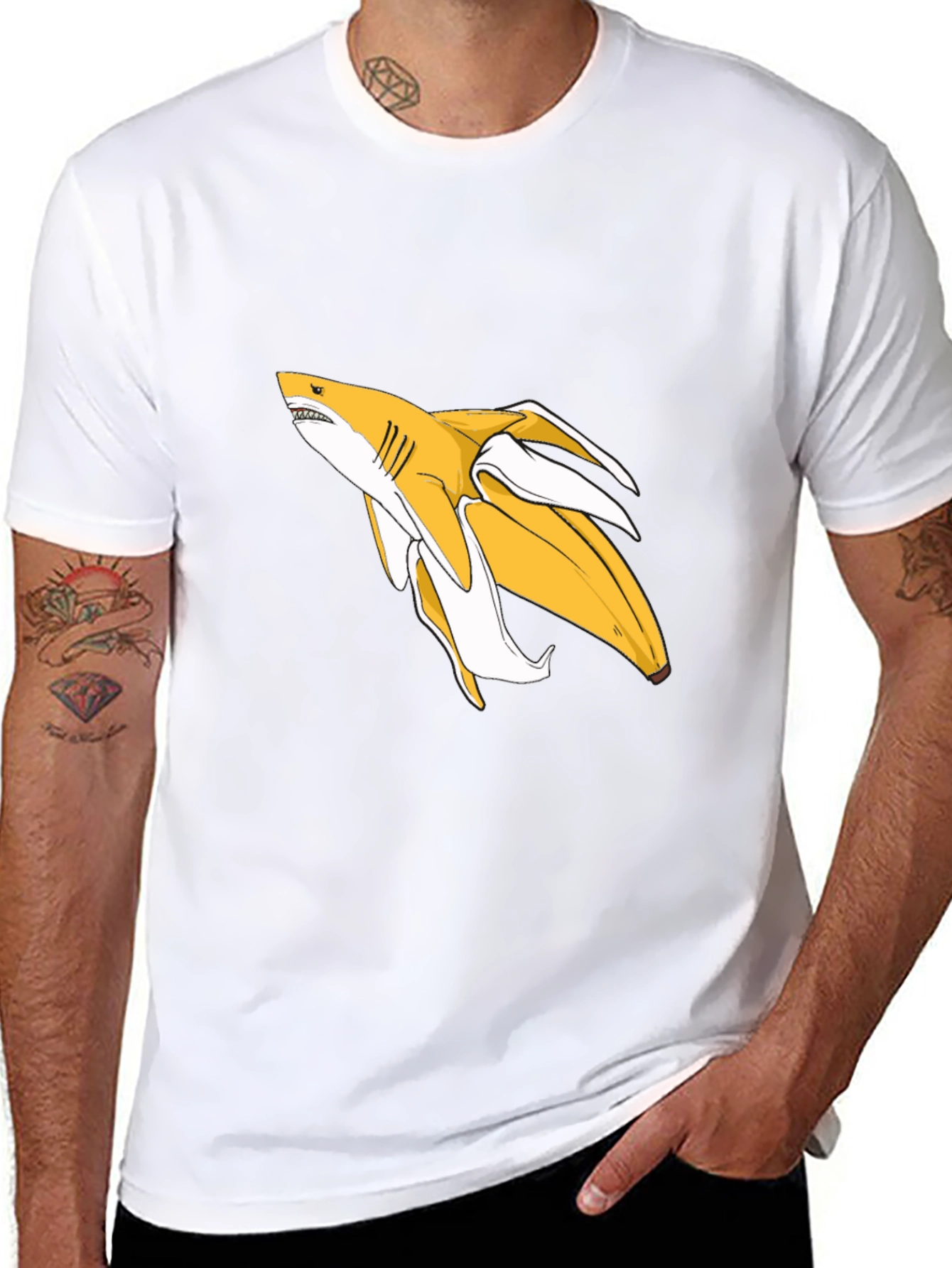 Banana Shark Graphic Tee - Black