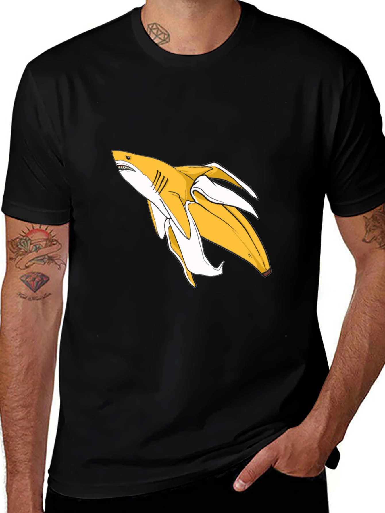 Banana Shark Graphic Tee - Black