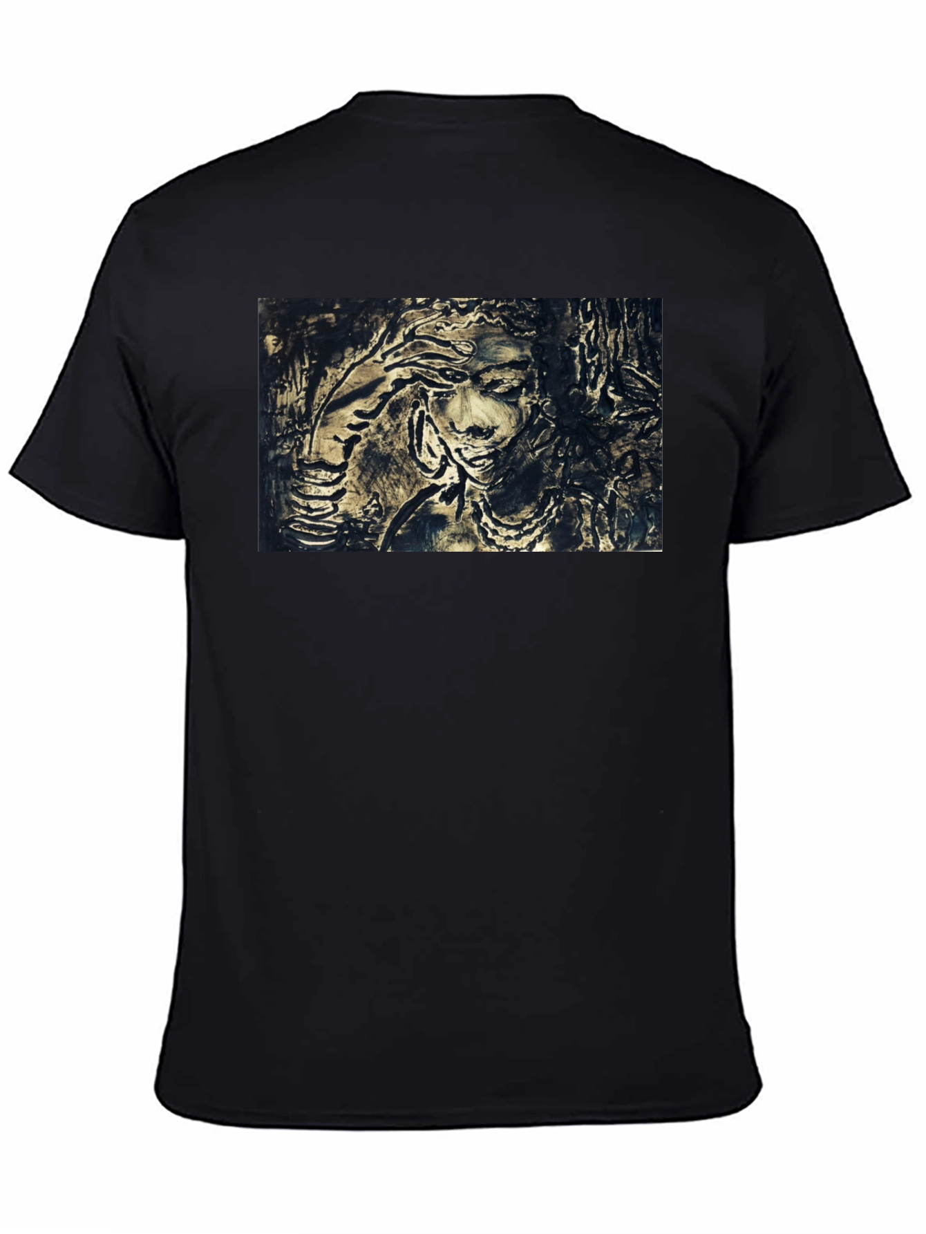 Artistic Woman Graphic Black T-Shirt