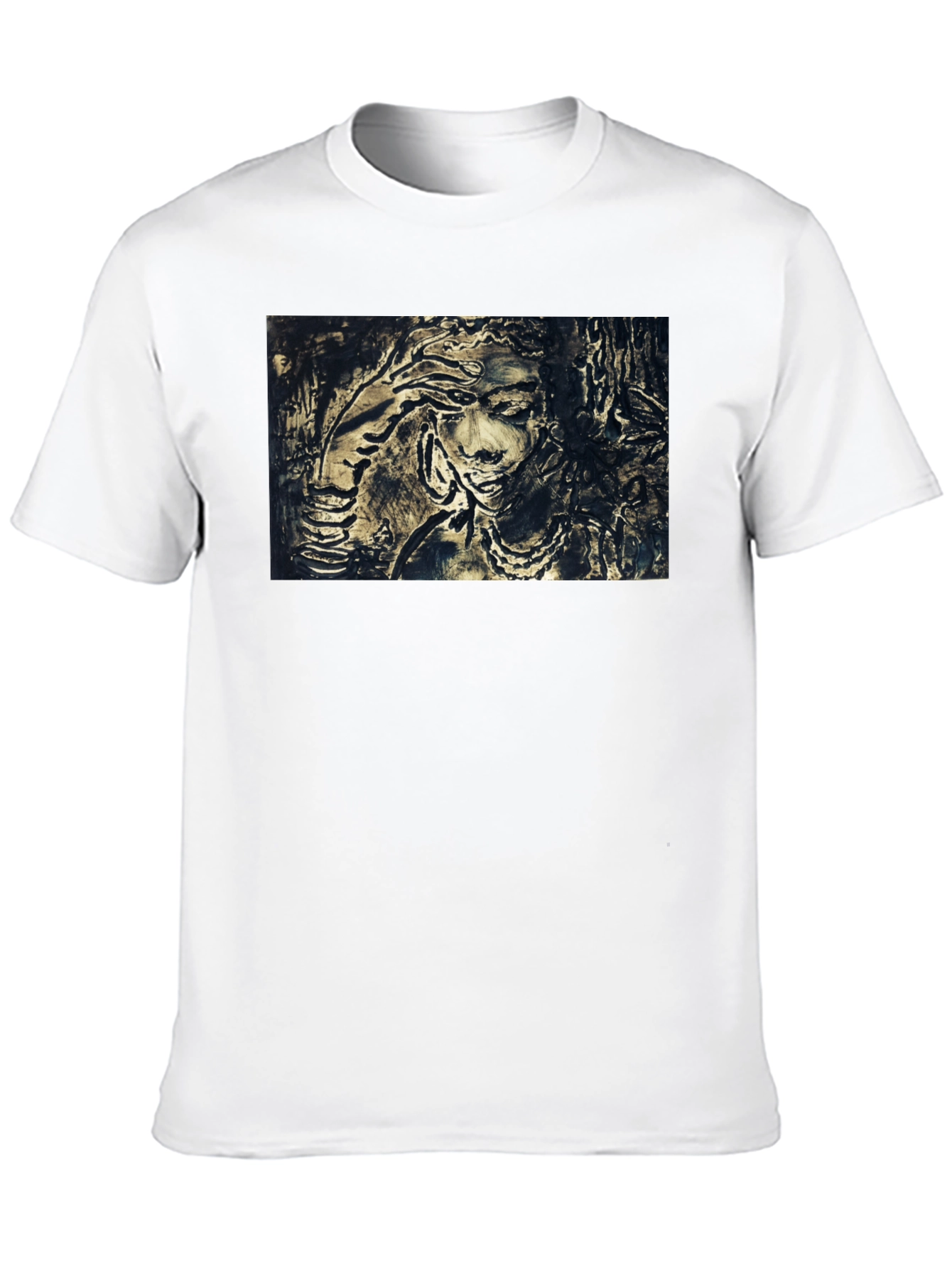 Artistic Woman Graphic Black T-Shirt