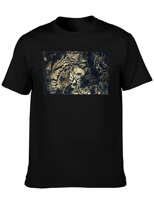 Artistic Woman Graphic Black T-Shirt