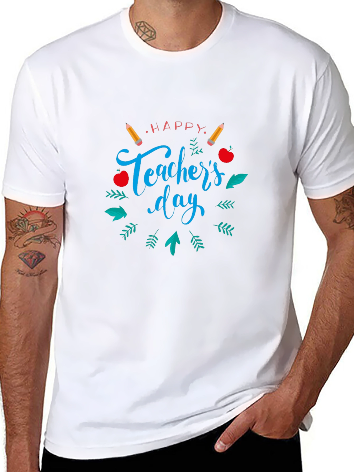 Happy Teachers Day T-Shirt - Black Cotton Tee