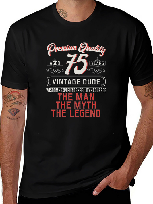 Vintage Dude 75th Birthday Premium Quality T-Shirt