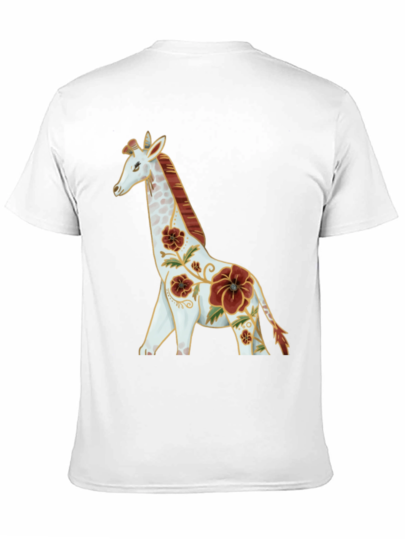 Floral Giraffe Graphic Tee - Black