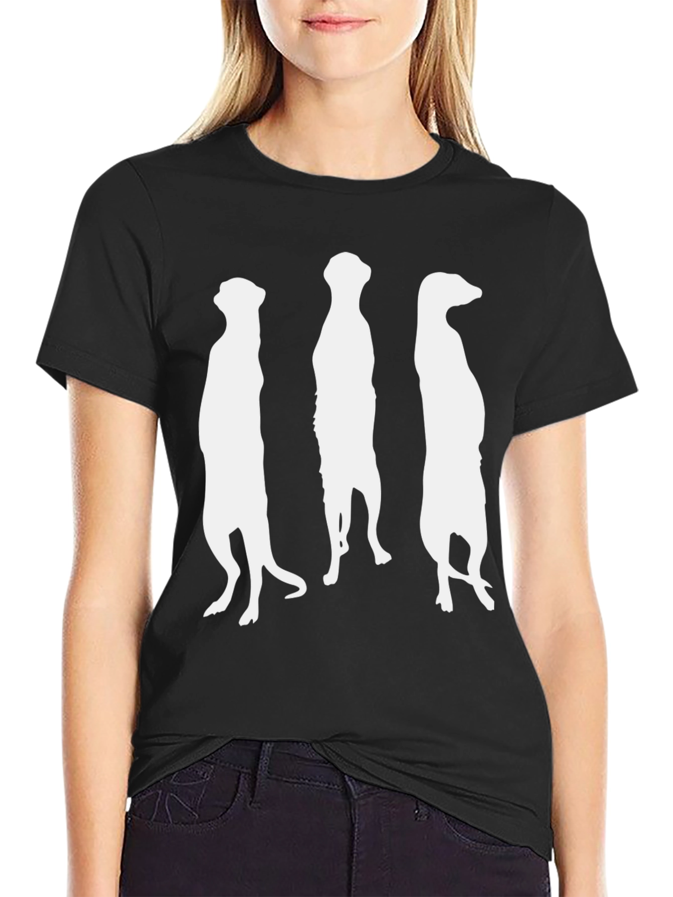 Meerkat Silhouette T-Shirt - Black