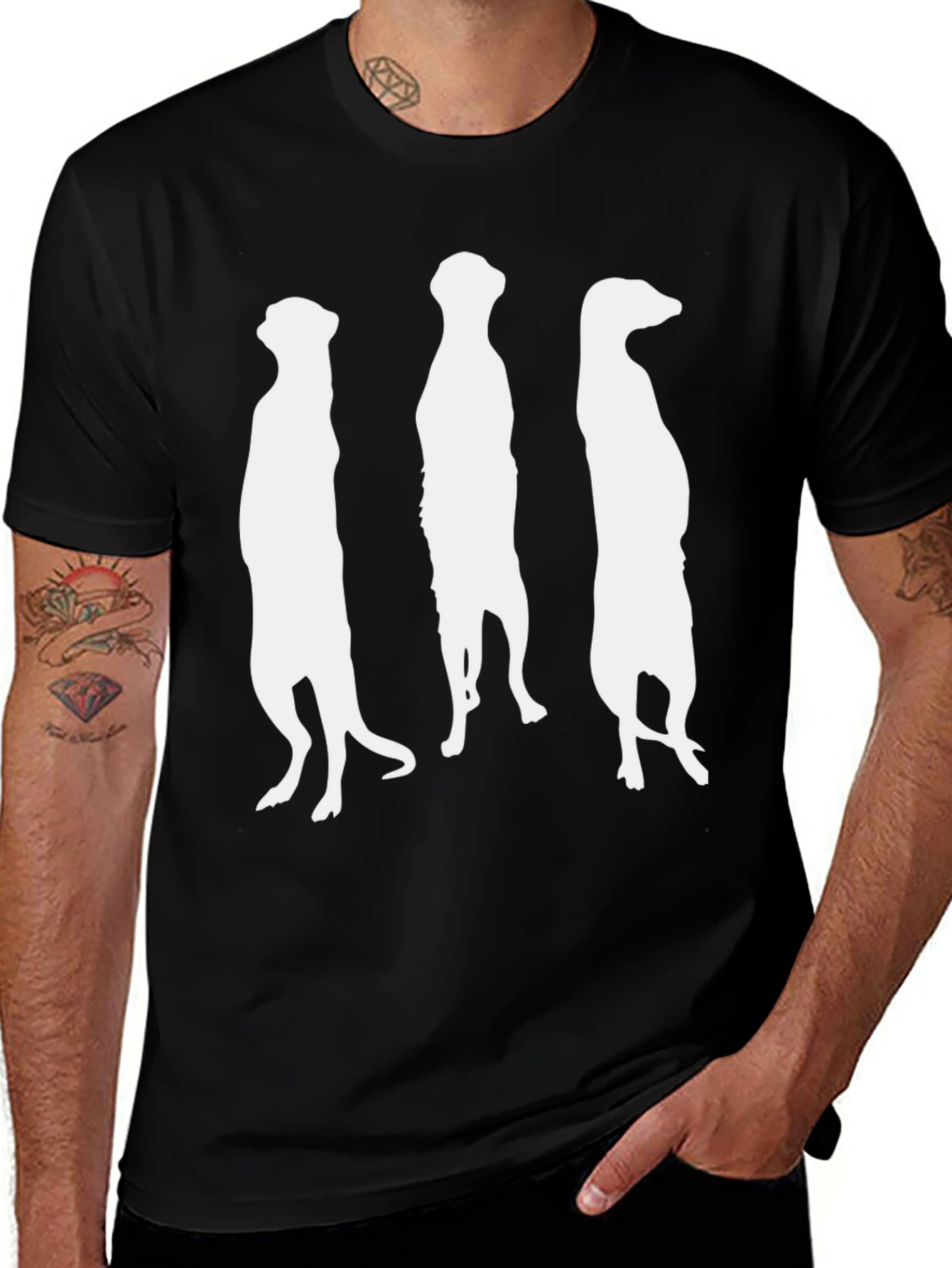 Meerkat Silhouette T-Shirt - Black