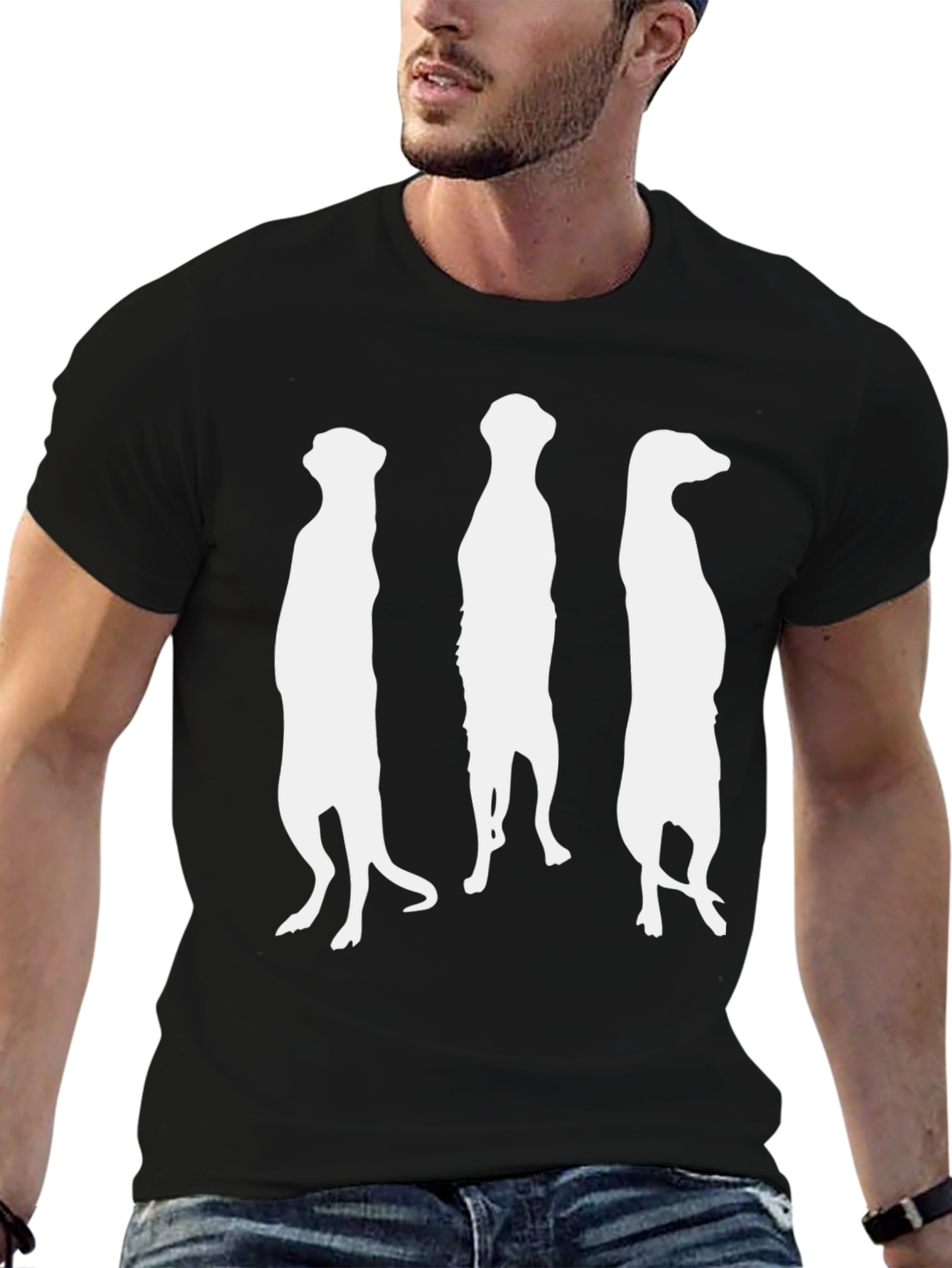 Meerkat Silhouette T-Shirt - Black