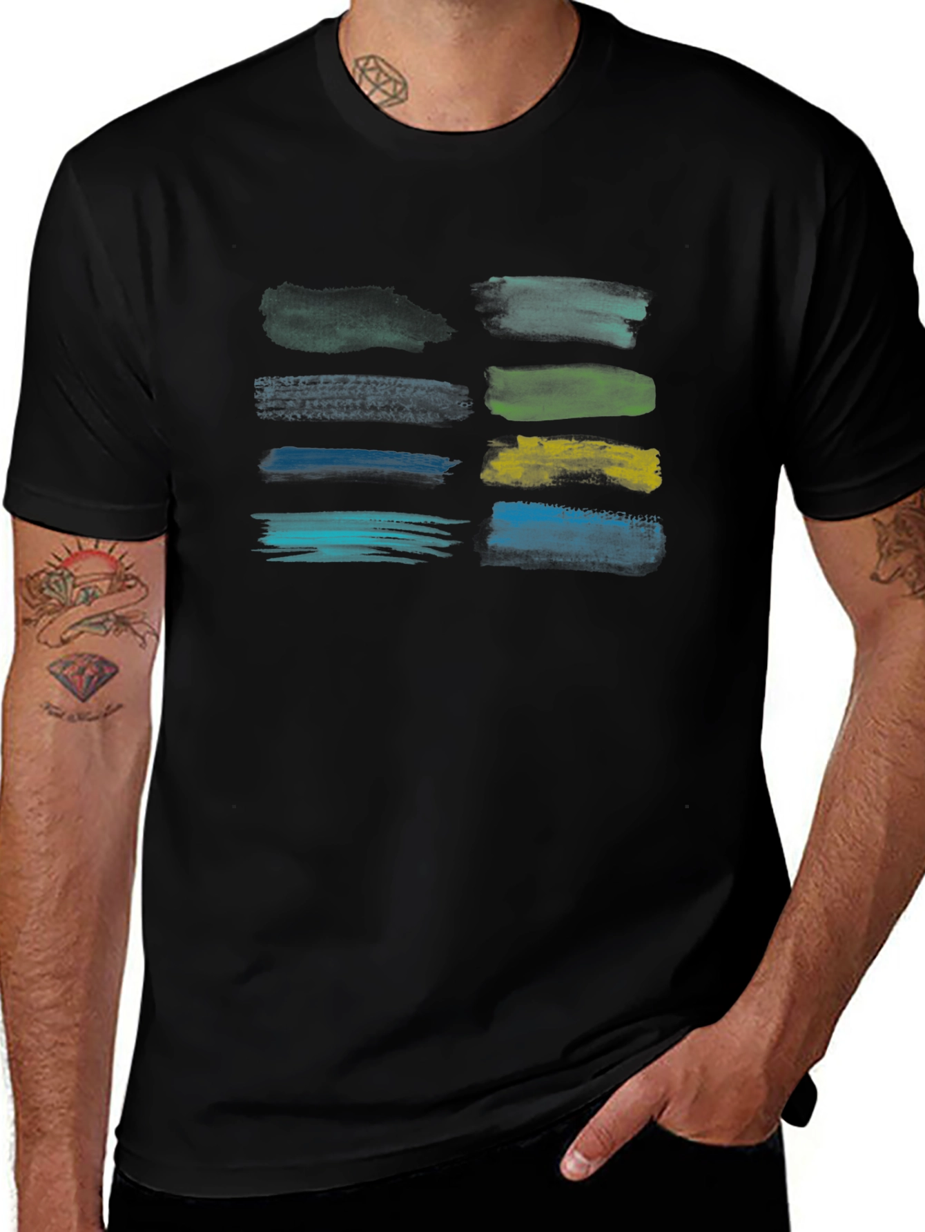 Brush Stroke Graphic Tee - Artistic Design