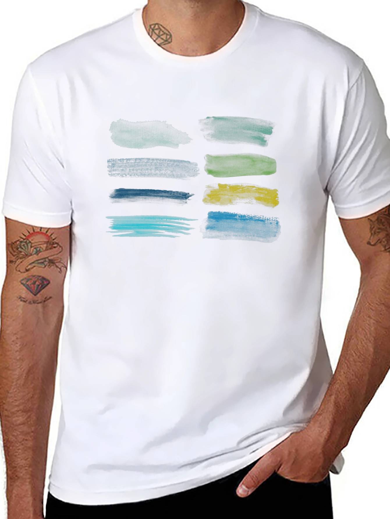 Brush Stroke Graphic Tee - Artistic Design
