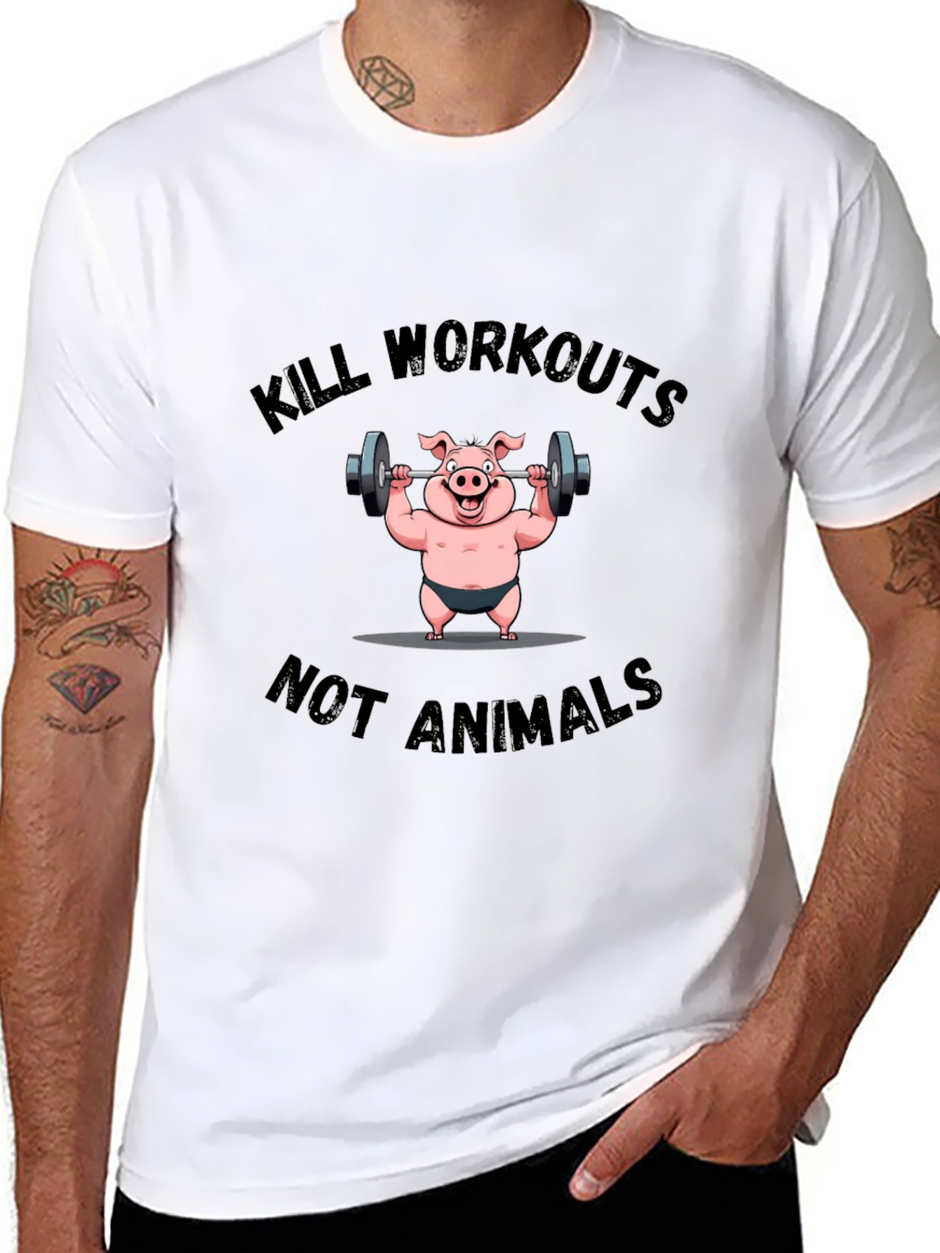 Kill Workouts Not Animals Graphic Tee