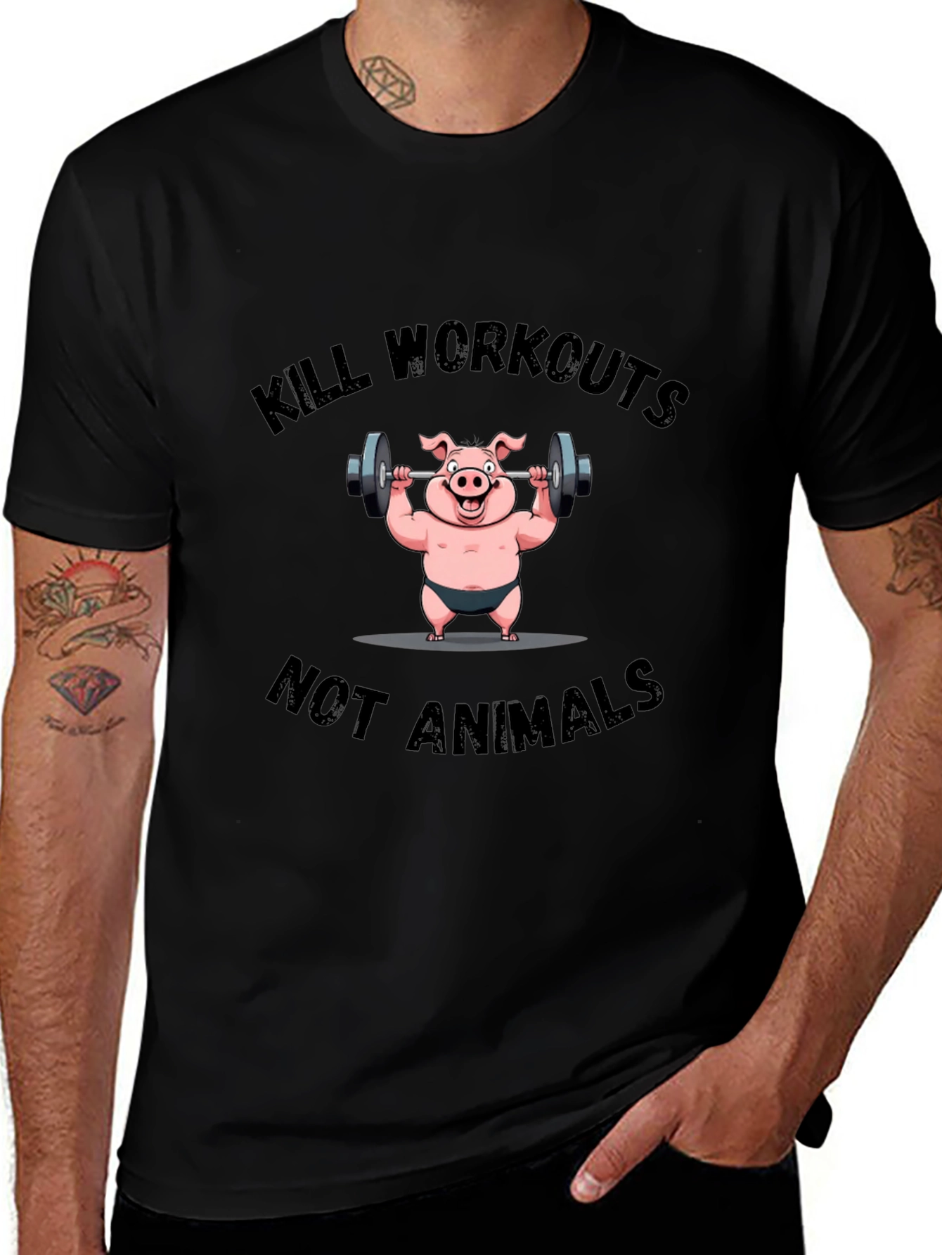 Kill Workouts Not Animals Graphic Tee