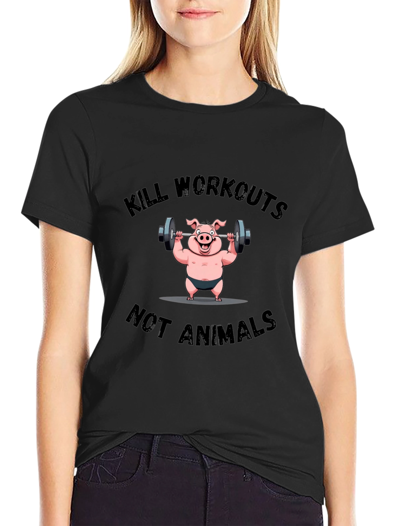 Kill Workouts Not Animals Graphic Tee