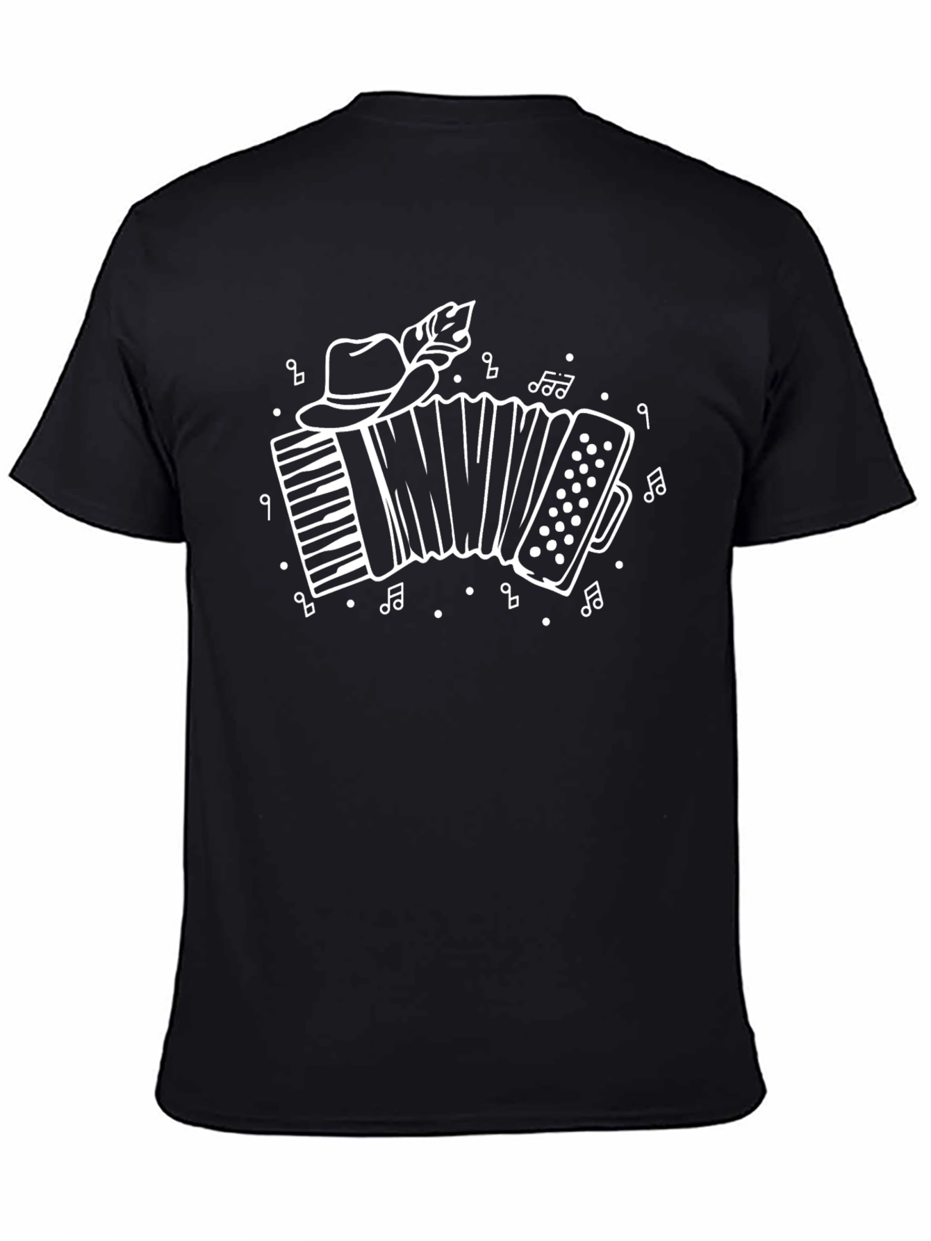 Accordion & Hat Black T-Shirt