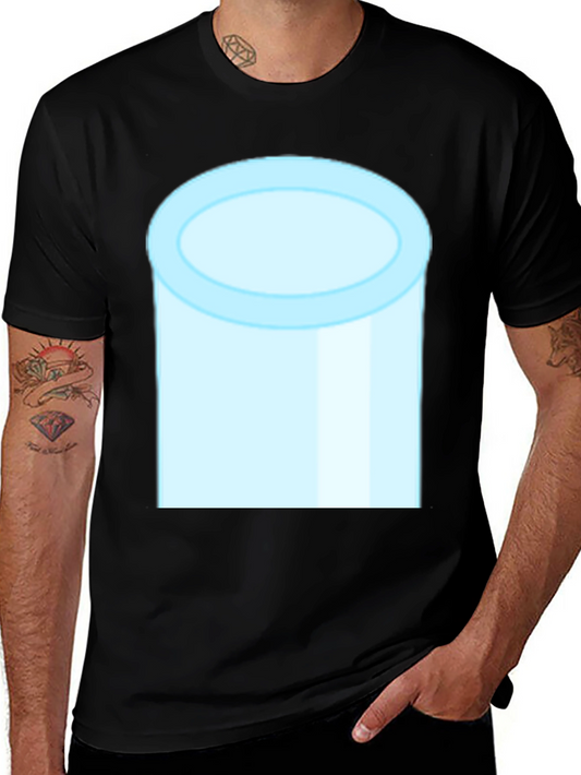 Funny Light Blue Tube Graphic Black T-Shirt