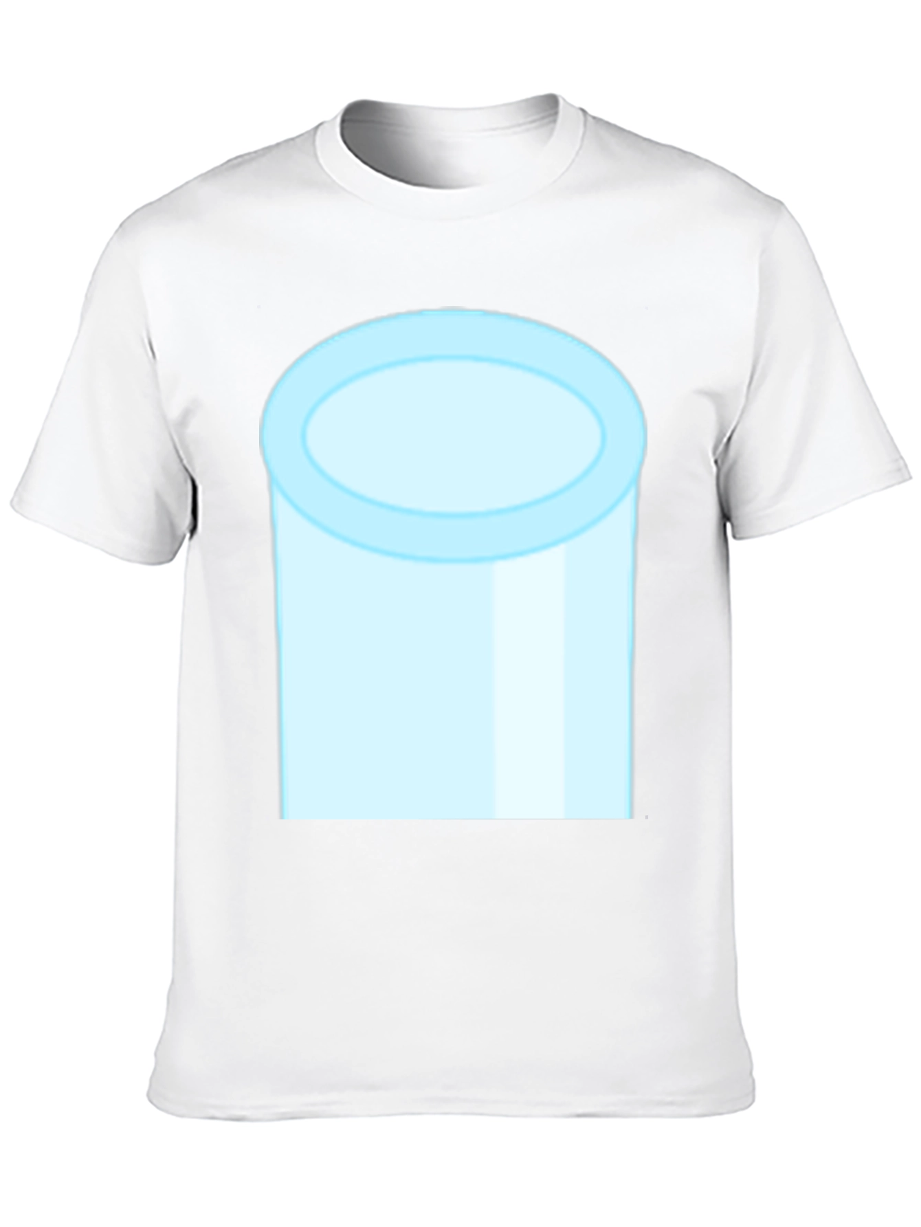 Funny Light Blue Tube Graphic Black T-Shirt