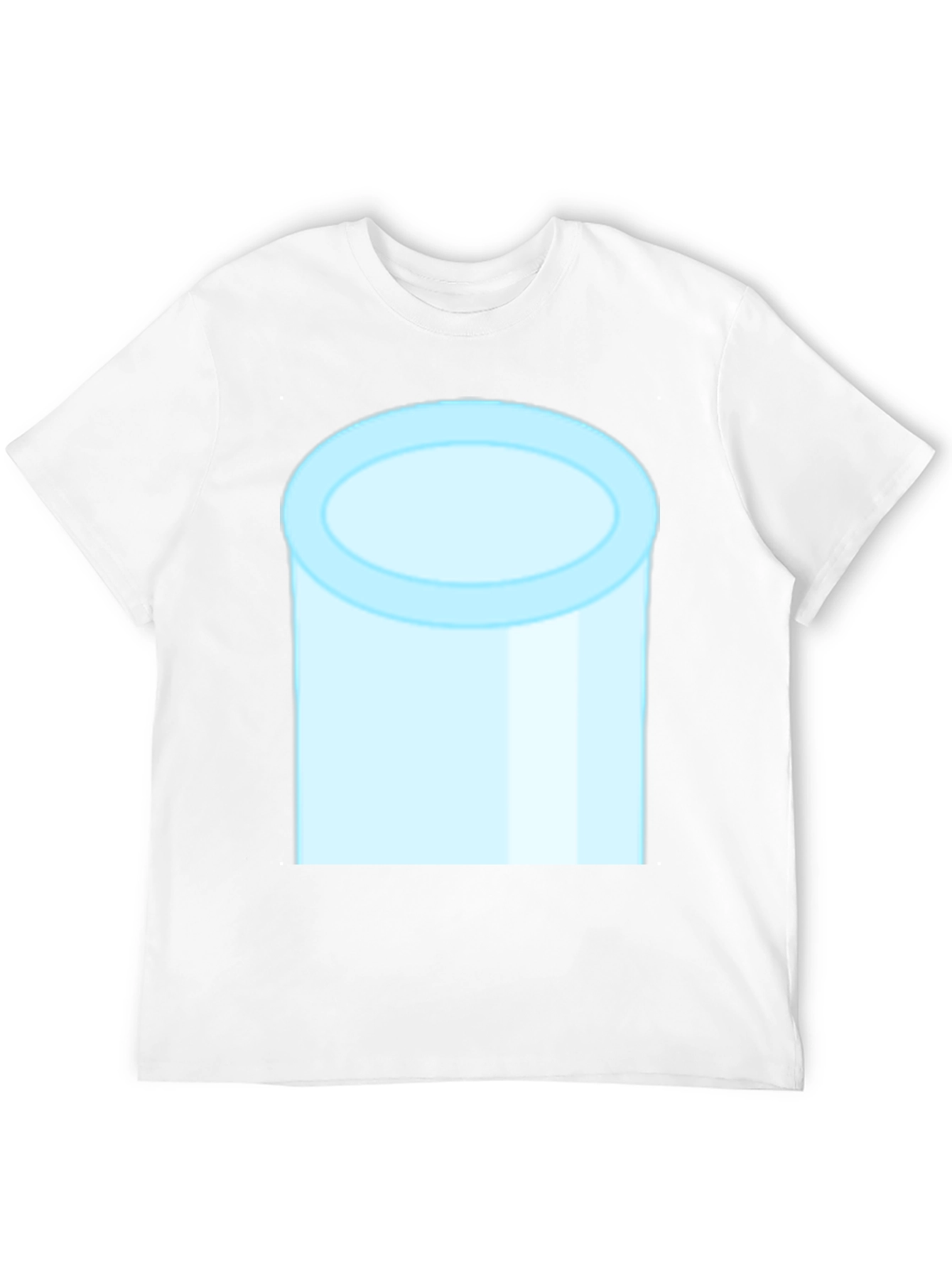 Funny Light Blue Tube Graphic Black T-Shirt