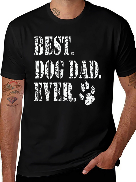 Best Dog Dad Ever Black Graphic Tee
