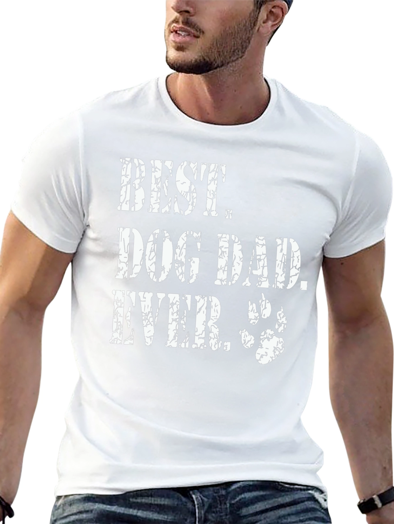 Best Dog Dad Ever Black Graphic Tee