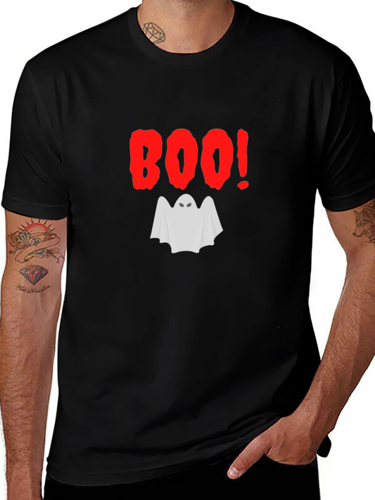 Boo Ghost Halloween Graphic T-Shirt