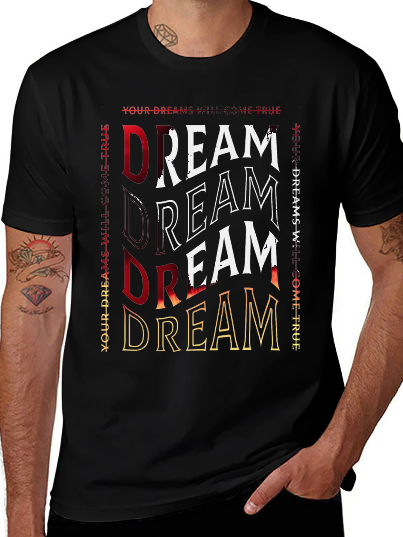 Dream Graphic Print Black T-Shirt