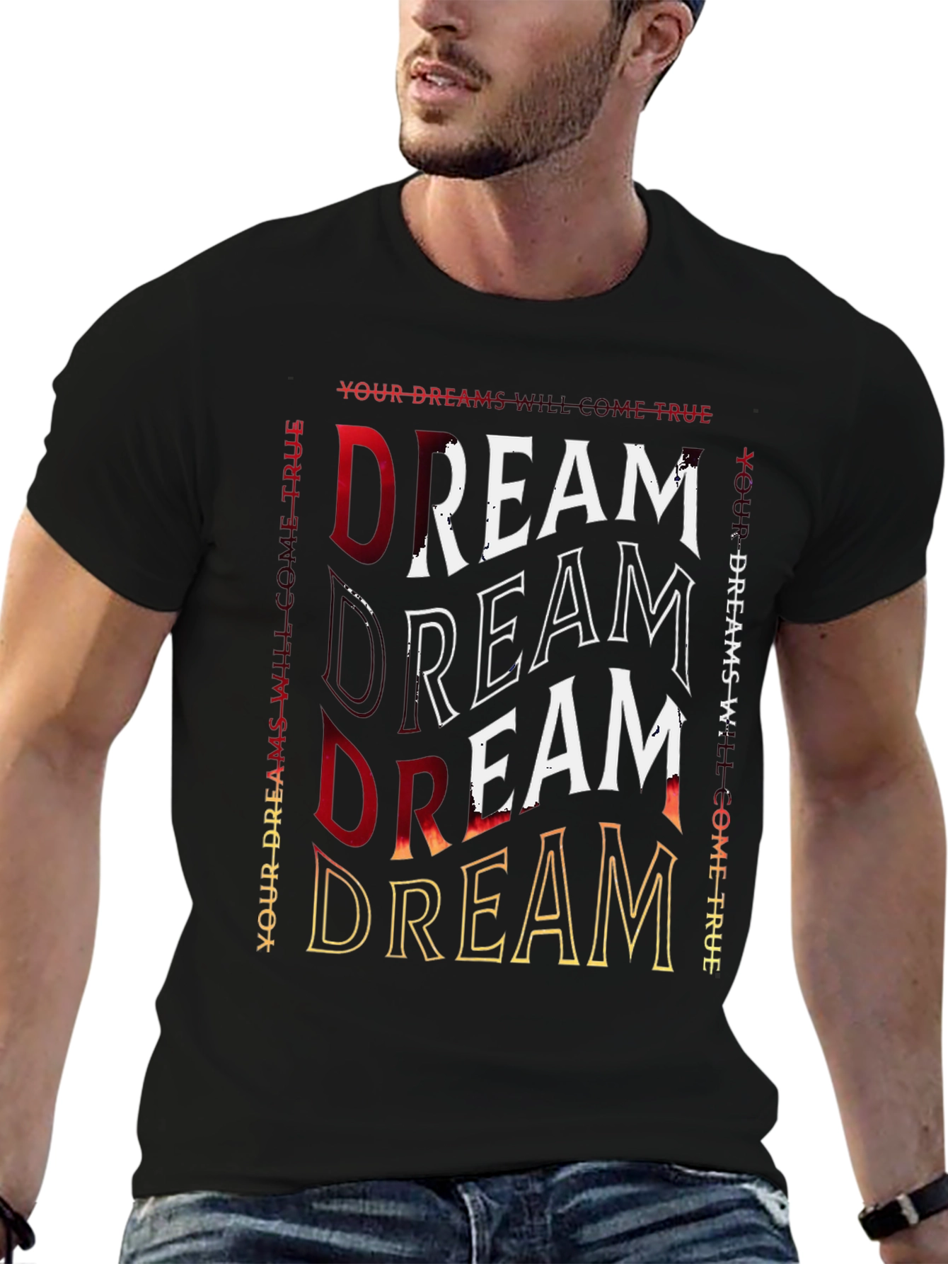 Dream Graphic Print Black T-Shirt