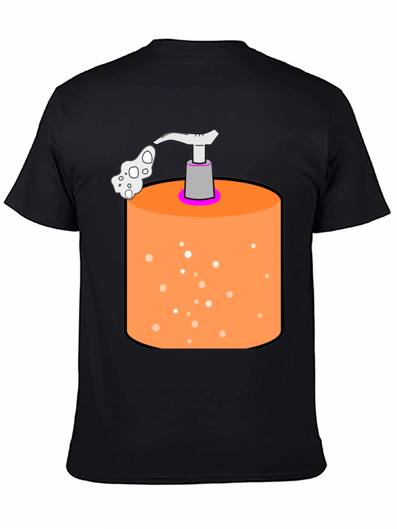Novelty Soap Dispenser Graphic Tee - Black Cotton Blend