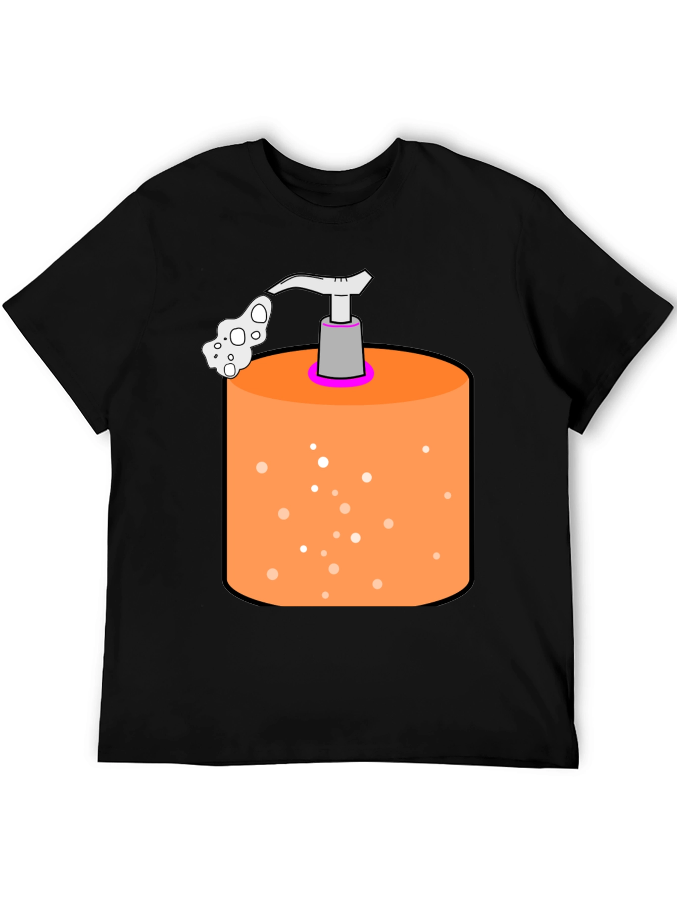 Novelty Soap Dispenser Graphic Tee - Black Cotton Blend