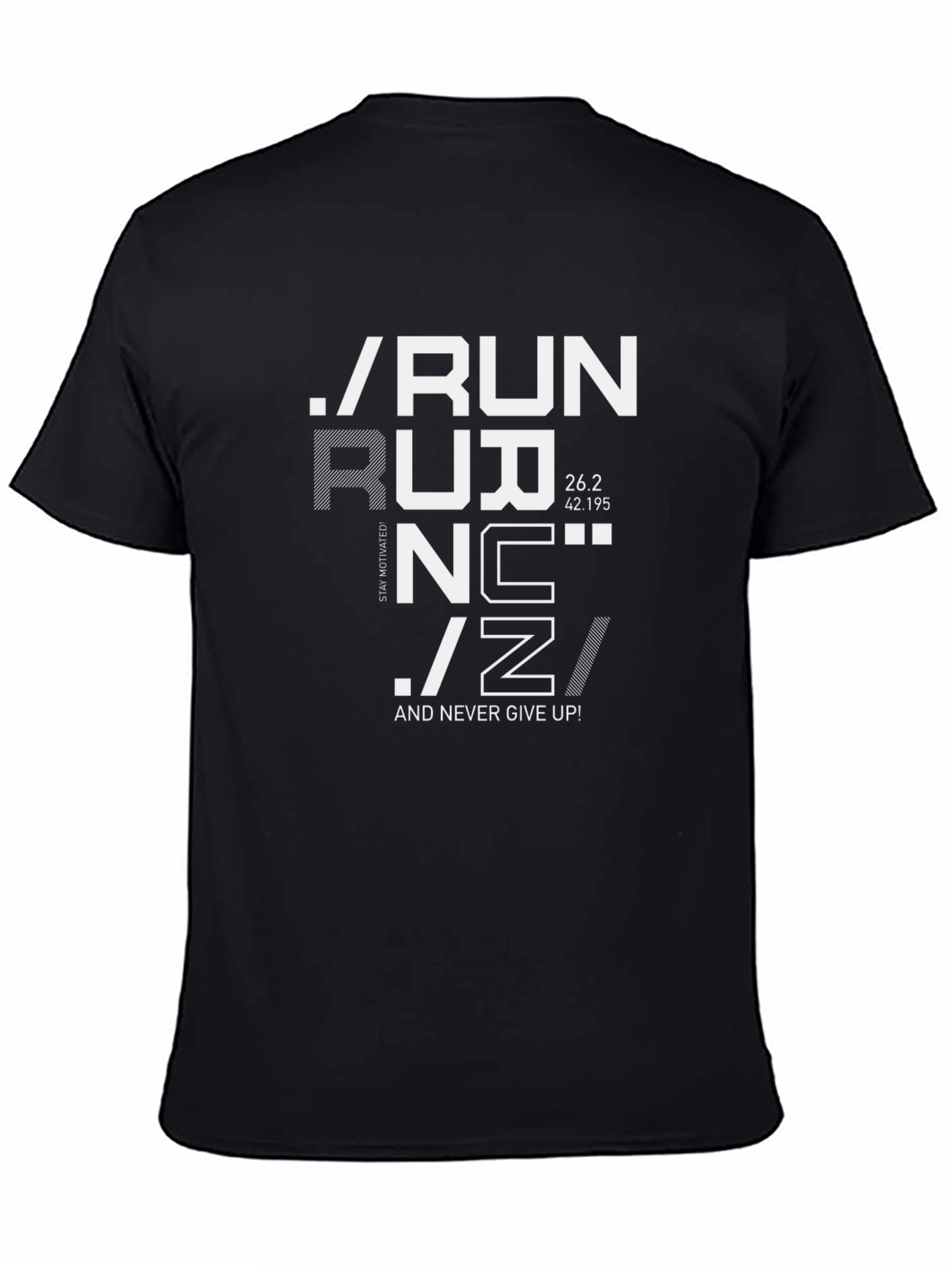 Motivational Running Graphic Tee - Never Give Up!