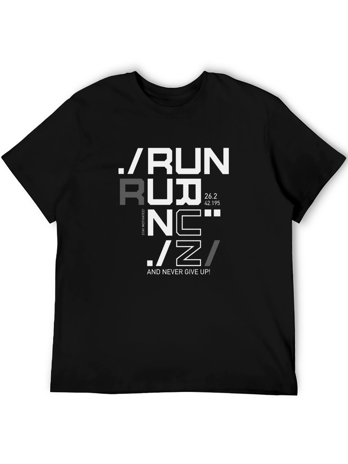 Motivational Running Graphic Tee - Never Give Up!