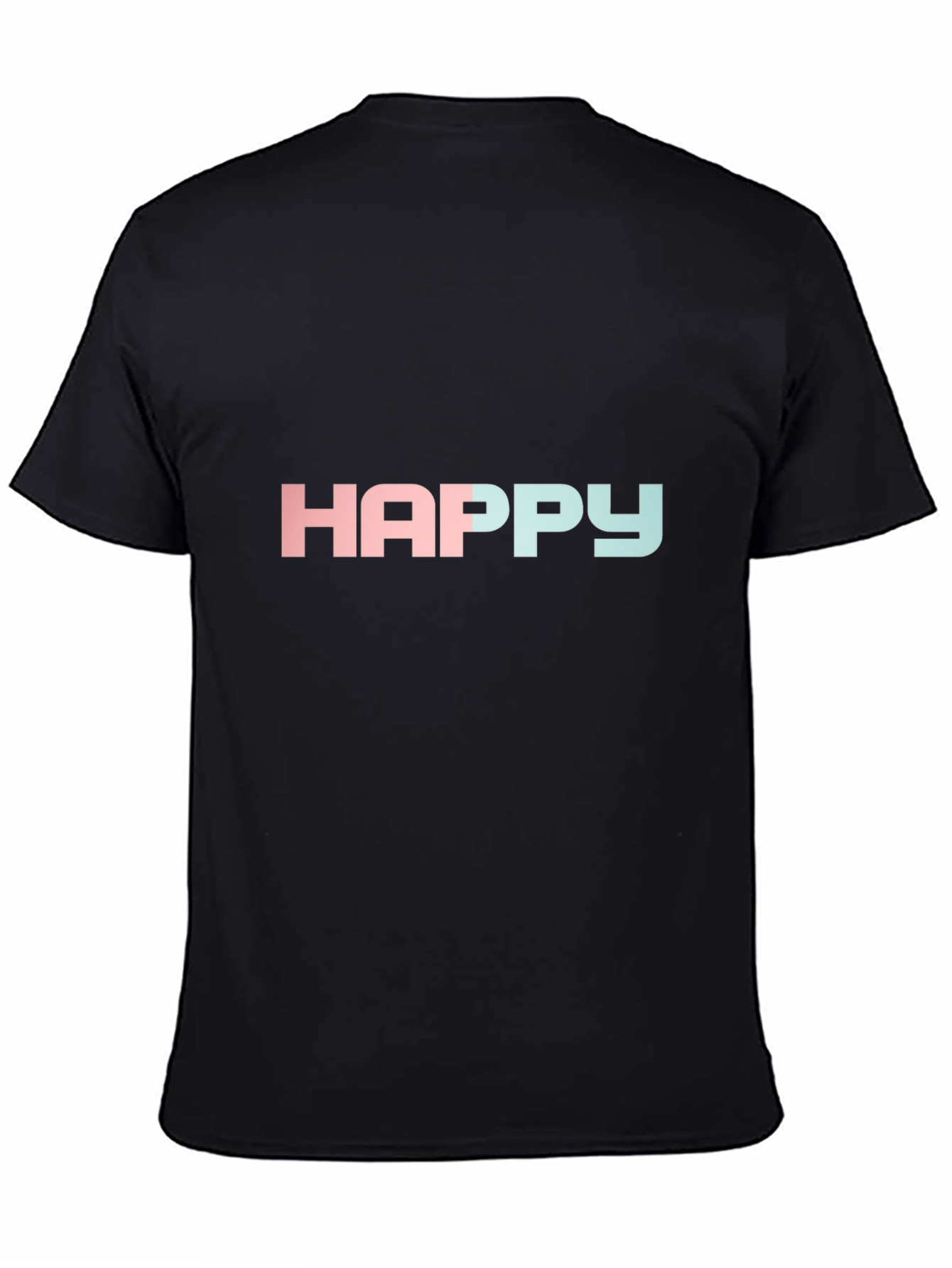 Happy Gradient T-Shirt - Black Crew Neck Tee