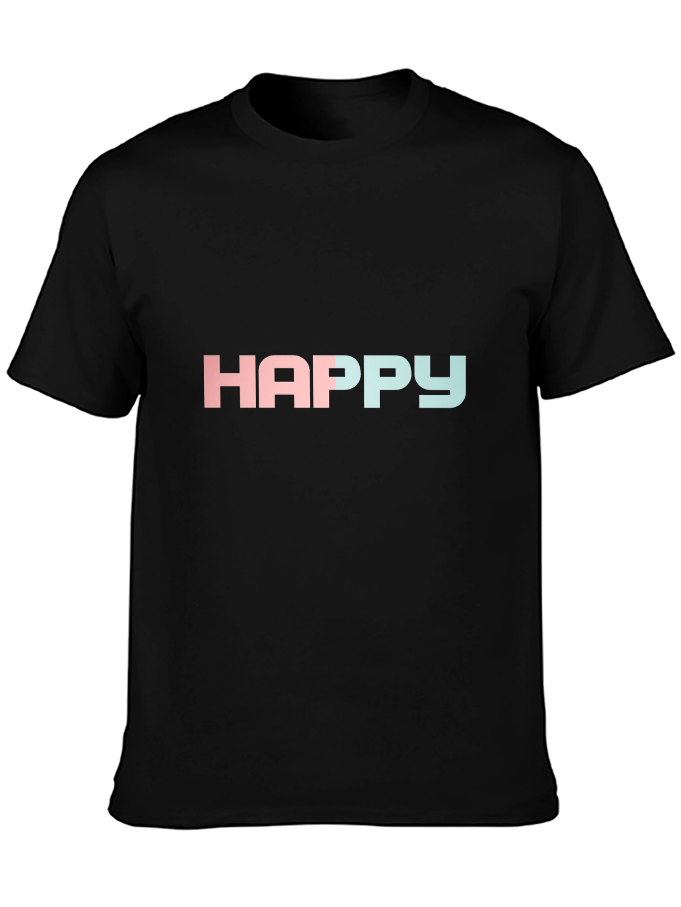Happy Gradient T-Shirt - Black Crew Neck Tee