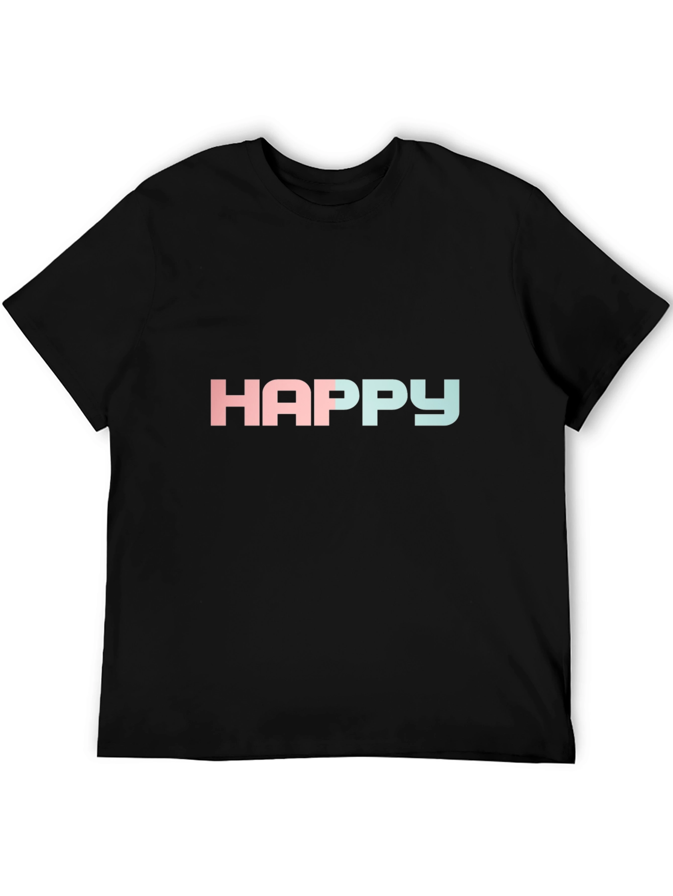 Happy Gradient T-Shirt - Black Crew Neck Tee