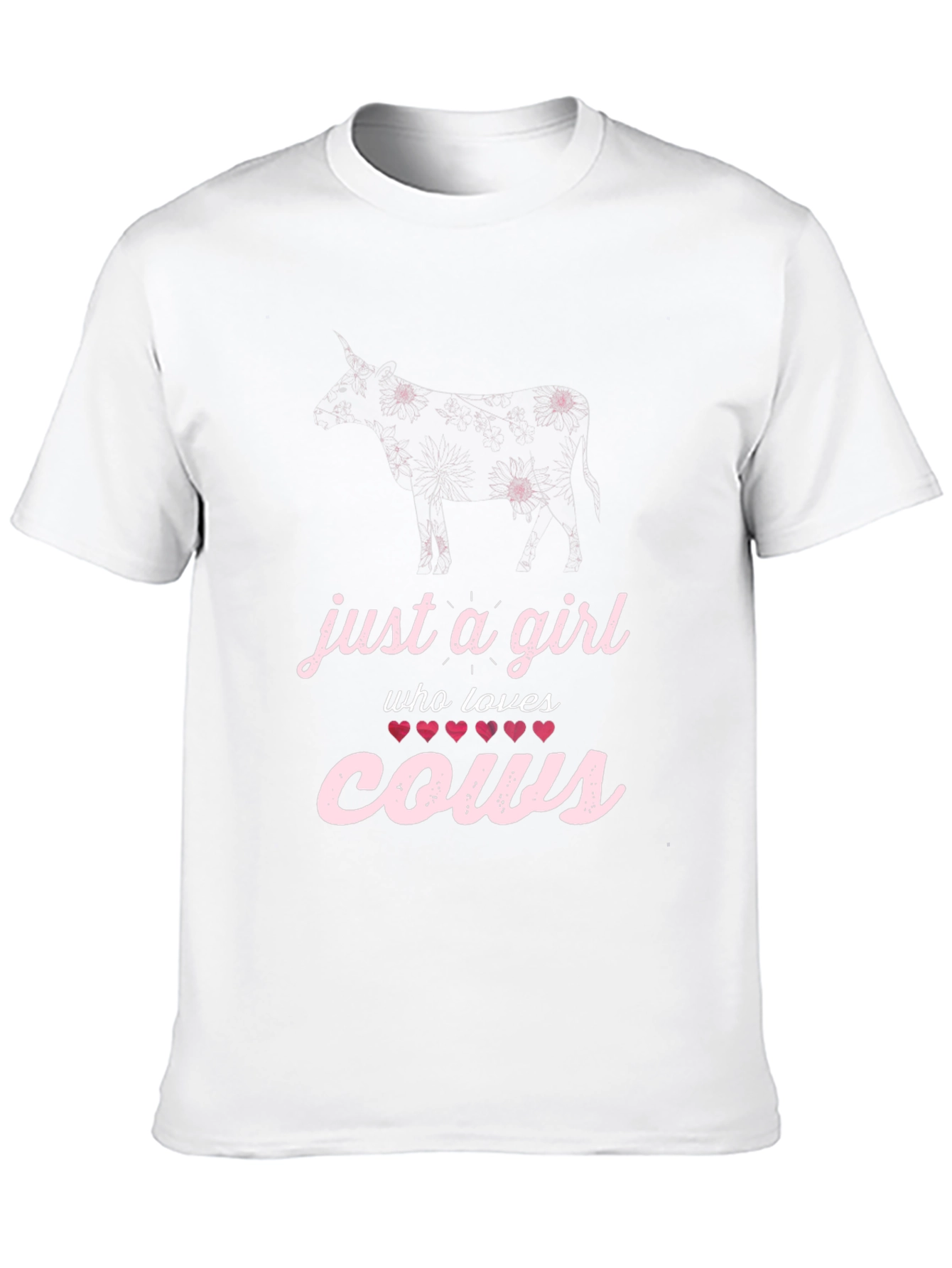 Just a Girl Who Loves Cows Black T-Shirt