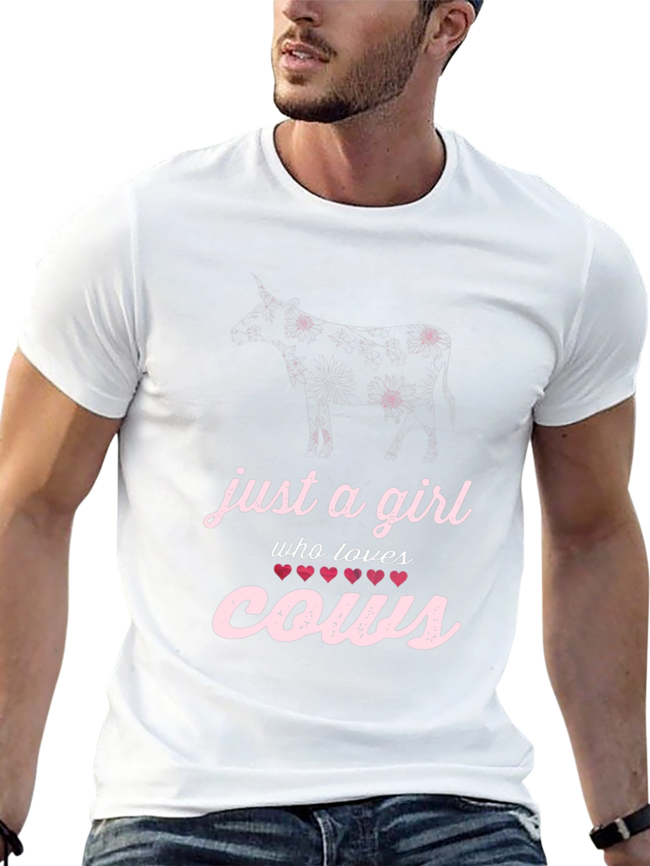 Just a Girl Who Loves Cows Black T-Shirt
