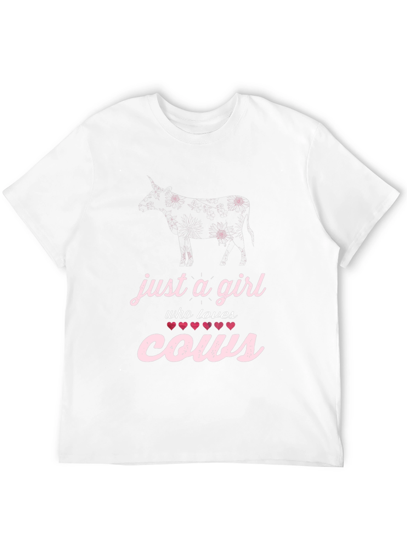 Just a Girl Who Loves Cows Black T-Shirt