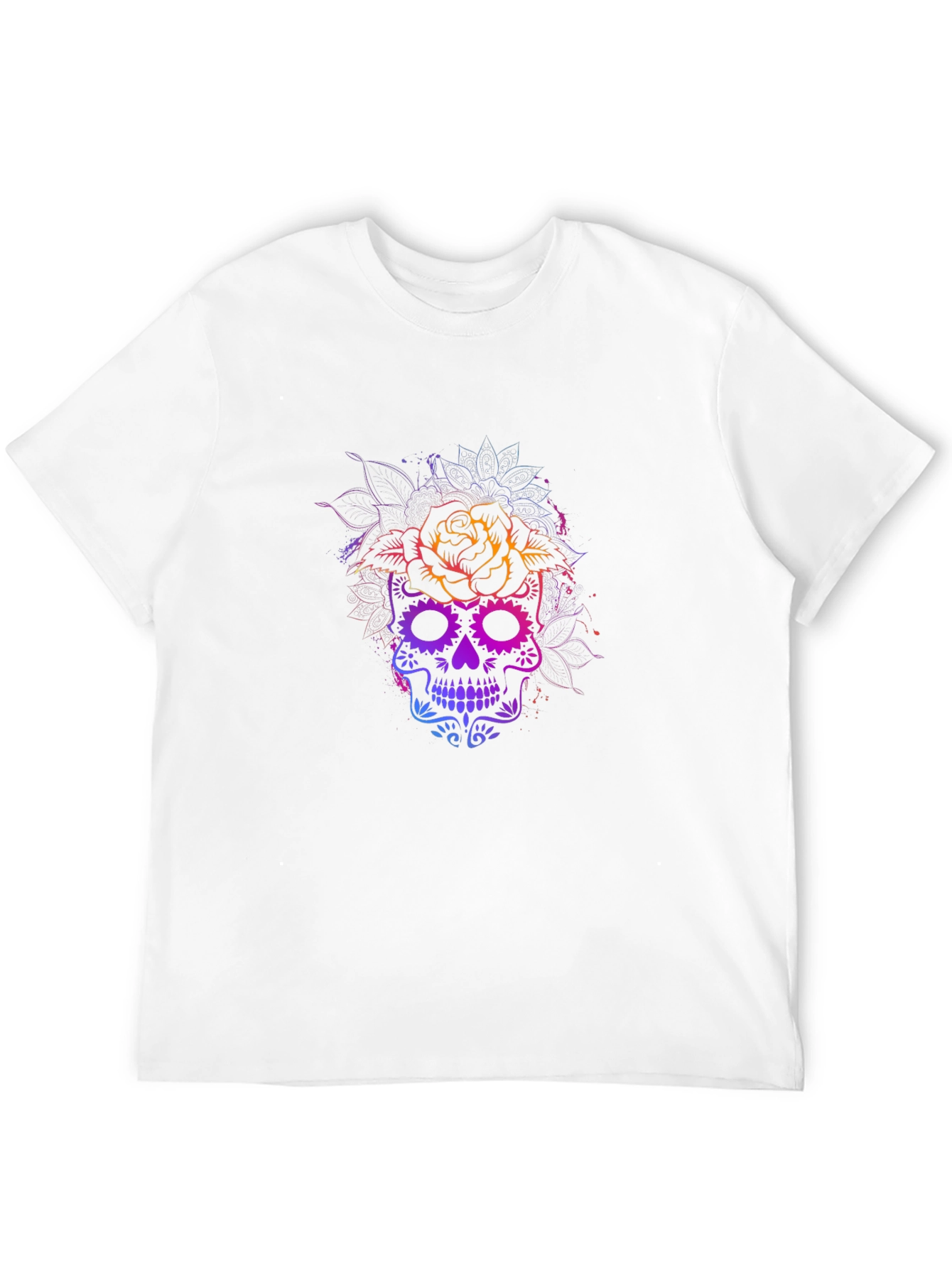 Skull & Rose Graphic Tee - Mens Black T-Shirt