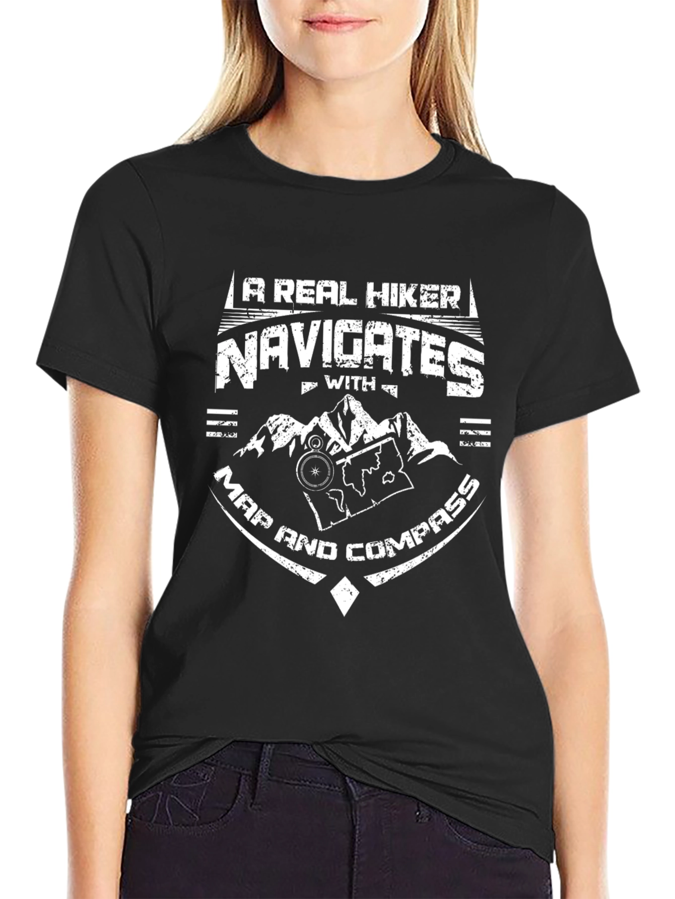 Real Hiker Compass Map T-Shirt