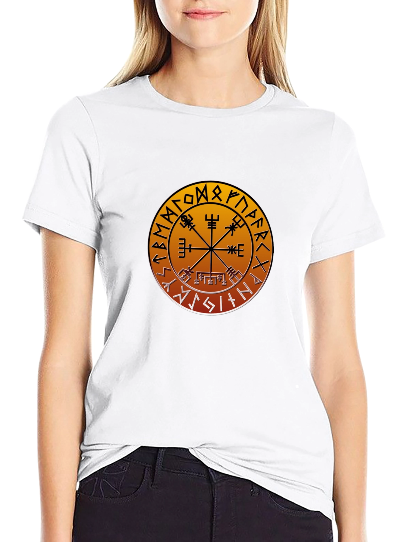 Vegvisir Compass T-Shirt - Norse Viking Runes Design