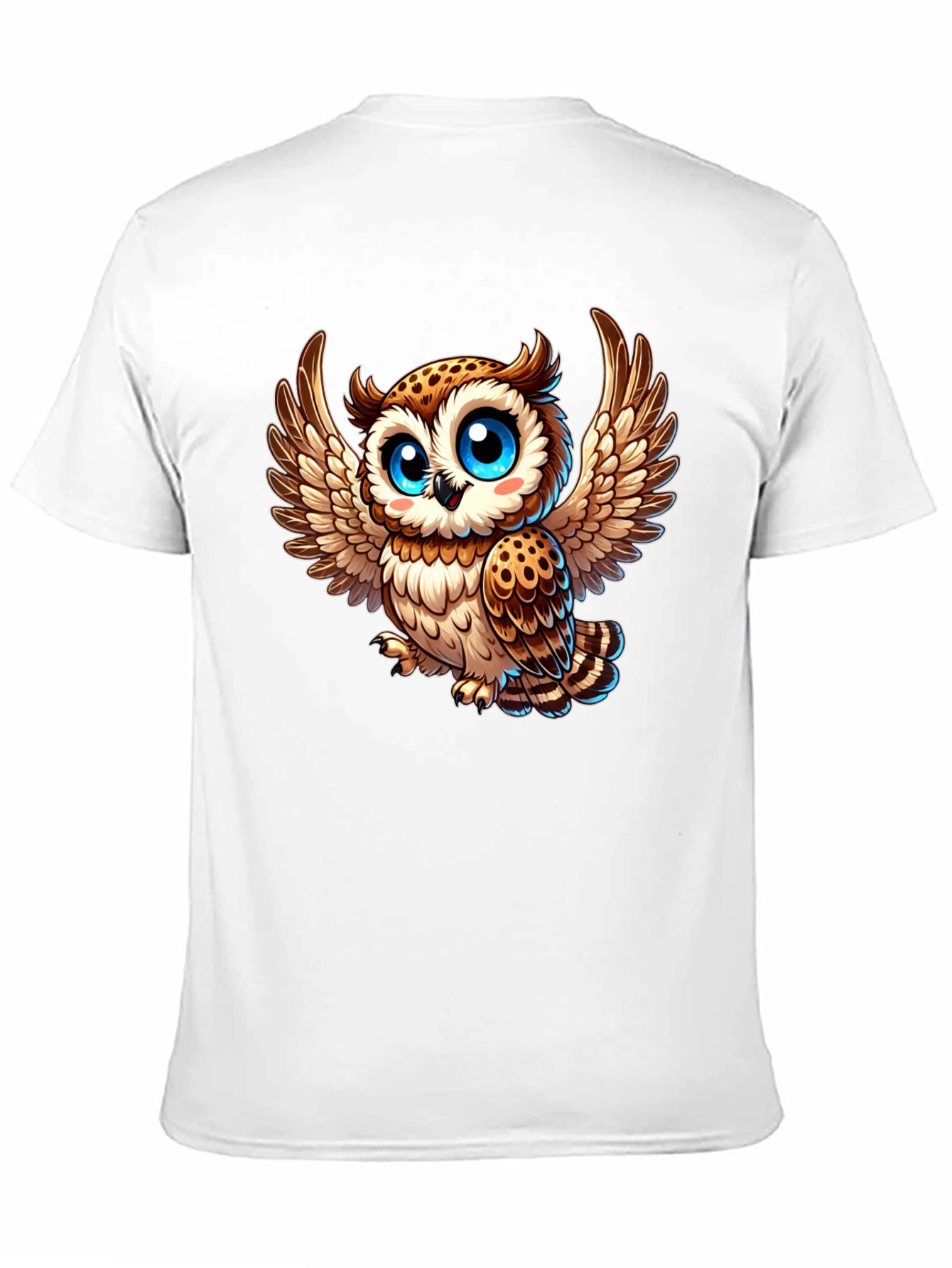 Cute Cartoon Owl Graphic Tee - Black Casual Shirt