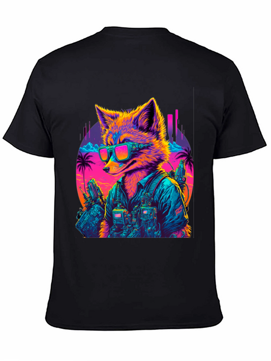 Cyberpunk Fox Graphic T-Shirt